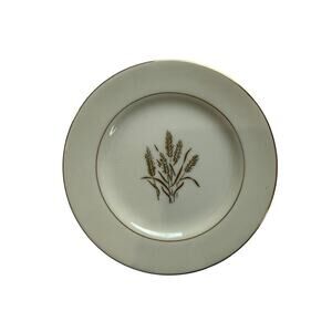 Flowing Wheat Plate 6” White Wheat Pattern Gold Rim Vintage Japan Chic - READ